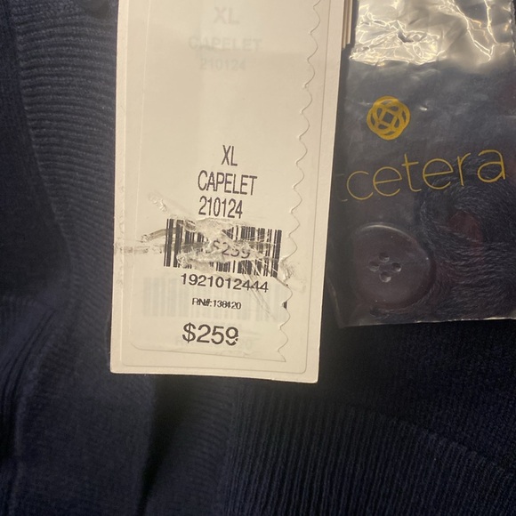 NWT Etcetera Capelet Sweater Size XL Color Navy Blue - Picture 8 of 11